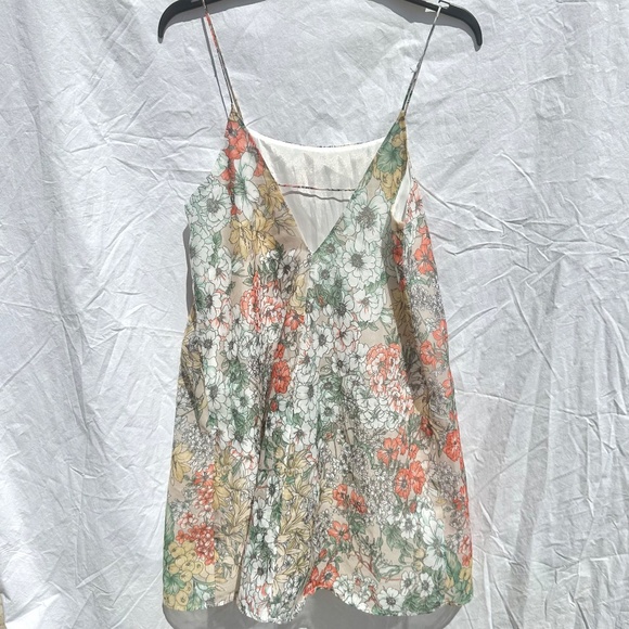 Water Color Floral A Line Trapezoid Dress with Spaghetti Strap Urban Outfitters - Picture 3 of 3
